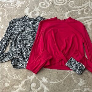 Pink and patterned buffbunny long sleeve crop tops